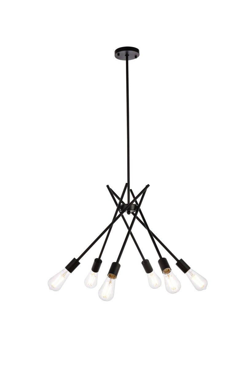 Lucca Six Light Pendant in black - available from The Lighting Shoppe, trusted by Canadian homeowners
