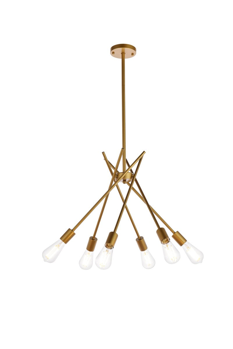 Lucca Six Light Pendant in brass - available from The Lighting Shoppe, trusted by Canadian homeowners