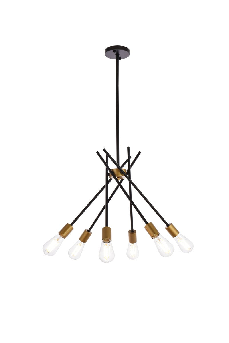 Lucca Six Light Pendant in black - available from The Lighting Shoppe, trusted by Canadian homeowners