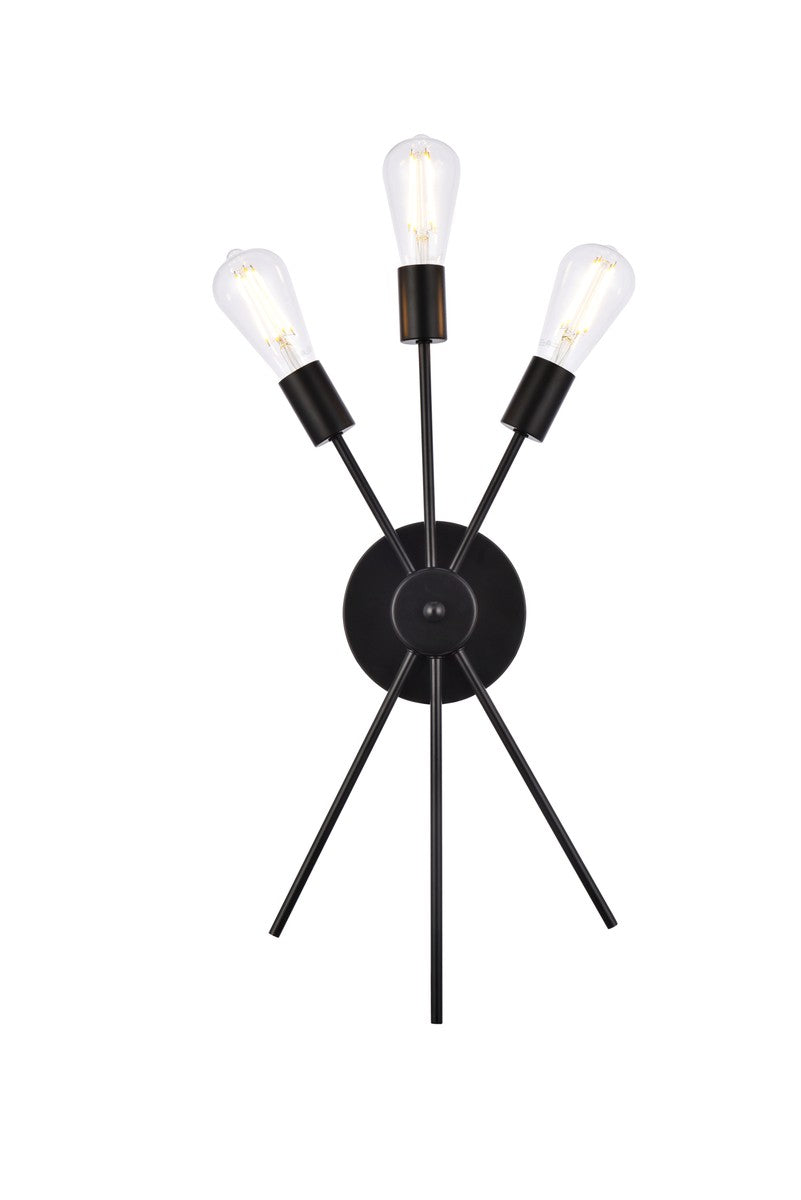 Lucca Three Light Bath Sconce in black - available from The Lighting Shoppe, trusted by Canadian homeowners