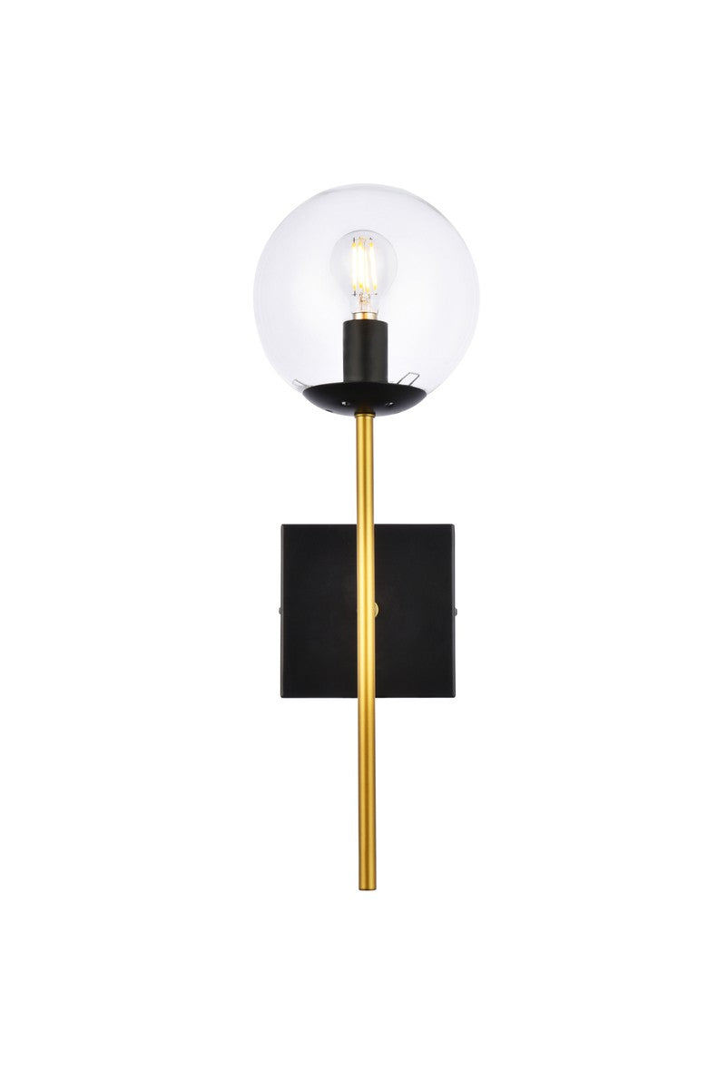 Elegant Lighting - LD2359BKR - One Light Wall Sconce - Neri - Black and Brass and Clear