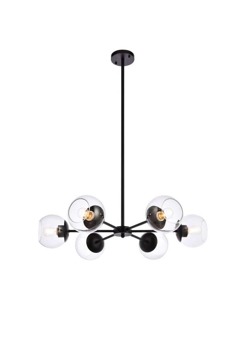 Briggs Six Light Pendant in black - available from The Lighting Shoppe, trusted by Canadian homeowners