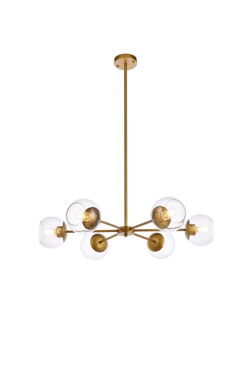 Briggs Six Light Pendant in brass - available from The Lighting Shoppe, trusted by Canadian homeowners