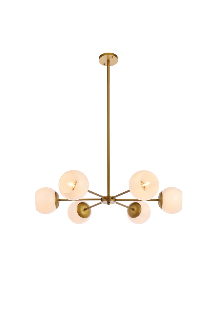 Briggs Six Light Pendant in brass - available from The Lighting Shoppe, trusted by Canadian homeowners