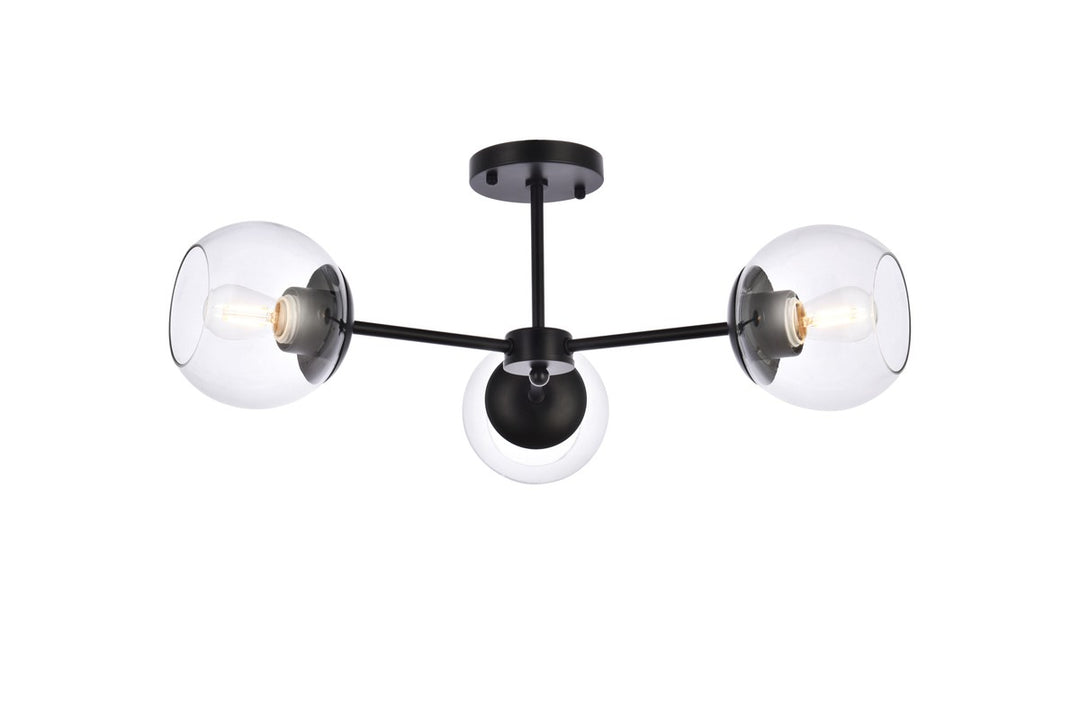 Briggs Three Light Flush Mount in black - available from The Lighting Shoppe, trusted by Canadian homeowners