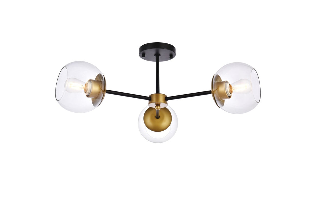 Briggs Three Light Flush Mount in black - available from The Lighting Shoppe, trusted by Canadian homeowners