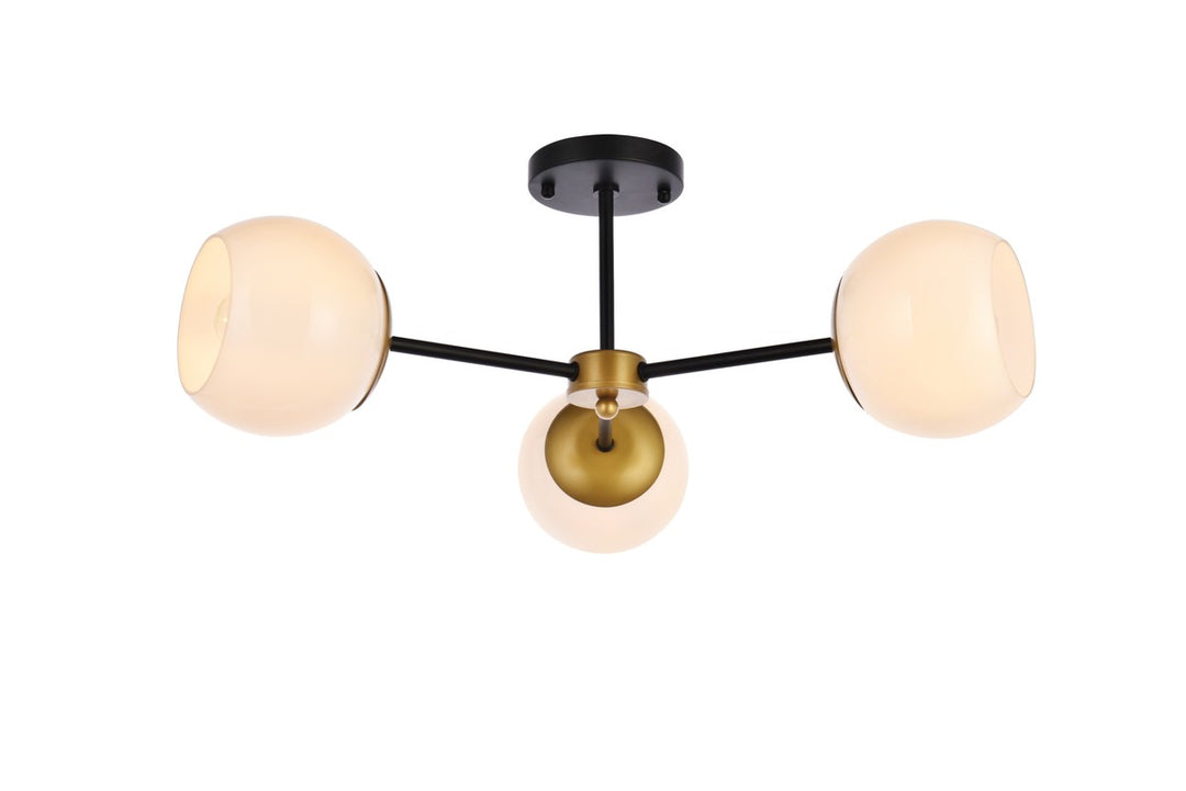 Briggs Three Light Flush Mount in black - available from The Lighting Shoppe, trusted by Canadian homeowners