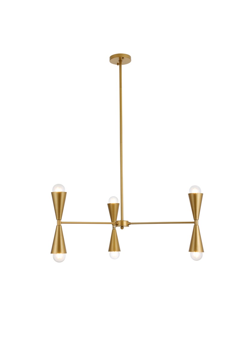 Cade Six Light Pendant in brass - available from The Lighting Shoppe, trusted by Canadian homeowners