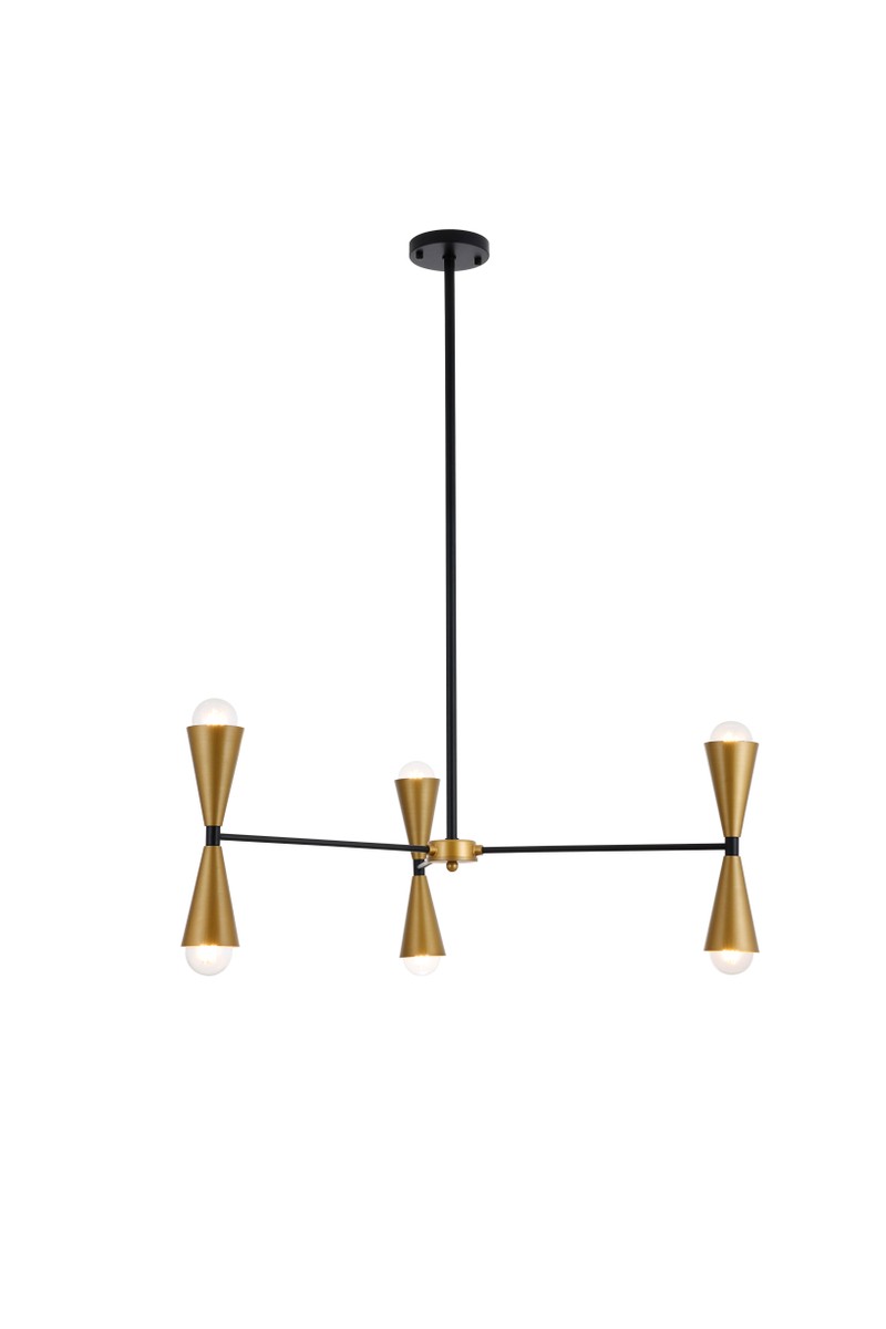 Cade Six Light Pendant in black - available from The Lighting Shoppe, trusted by Canadian homeowners