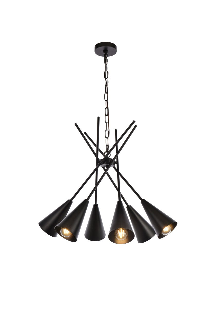 Casen Six Light Pendant in black - available from The Lighting Shoppe, trusted by Canadian homeowners