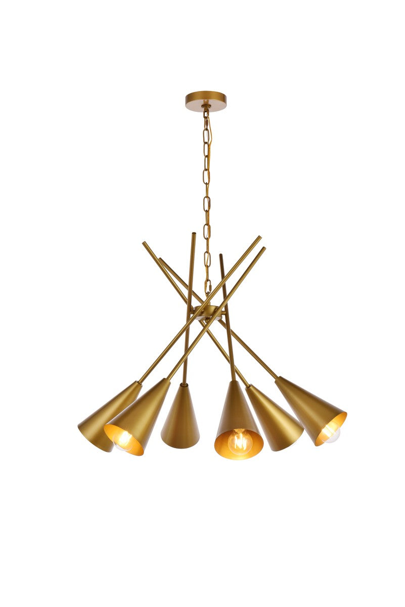 Casen Six Light Pendant in brass - available from The Lighting Shoppe, trusted by Canadian homeowners
