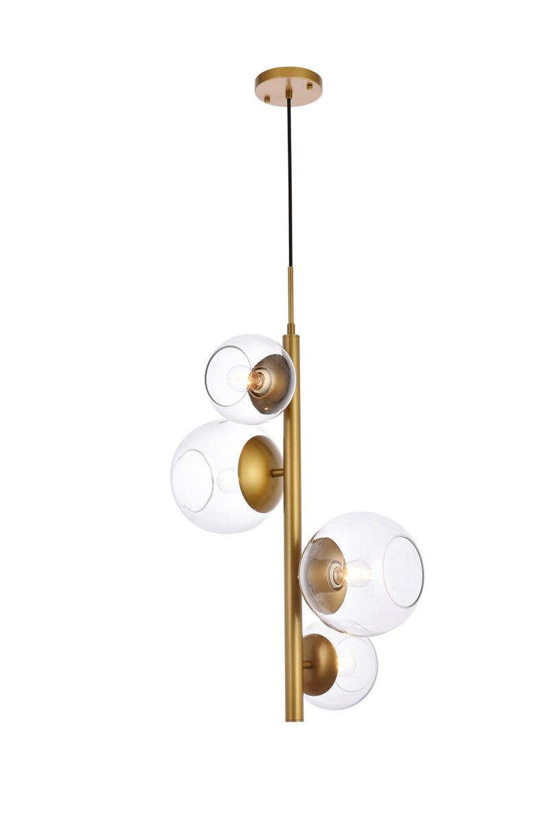 Wells Four Light Pendant in brass - available from The Lighting Shoppe, trusted by Canadian homeowners