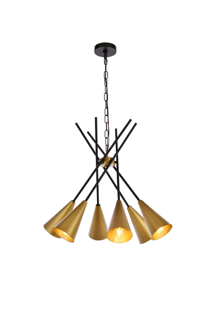 Casen Six Light Pendant in black - available from The Lighting Shoppe, trusted by Canadian homeowners