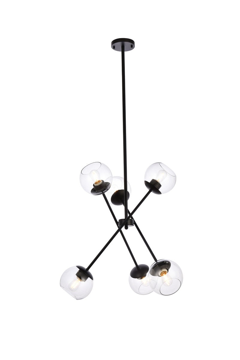 Axl Six Light Pendant in black - available from The Lighting Shoppe, trusted by Canadian homeowners