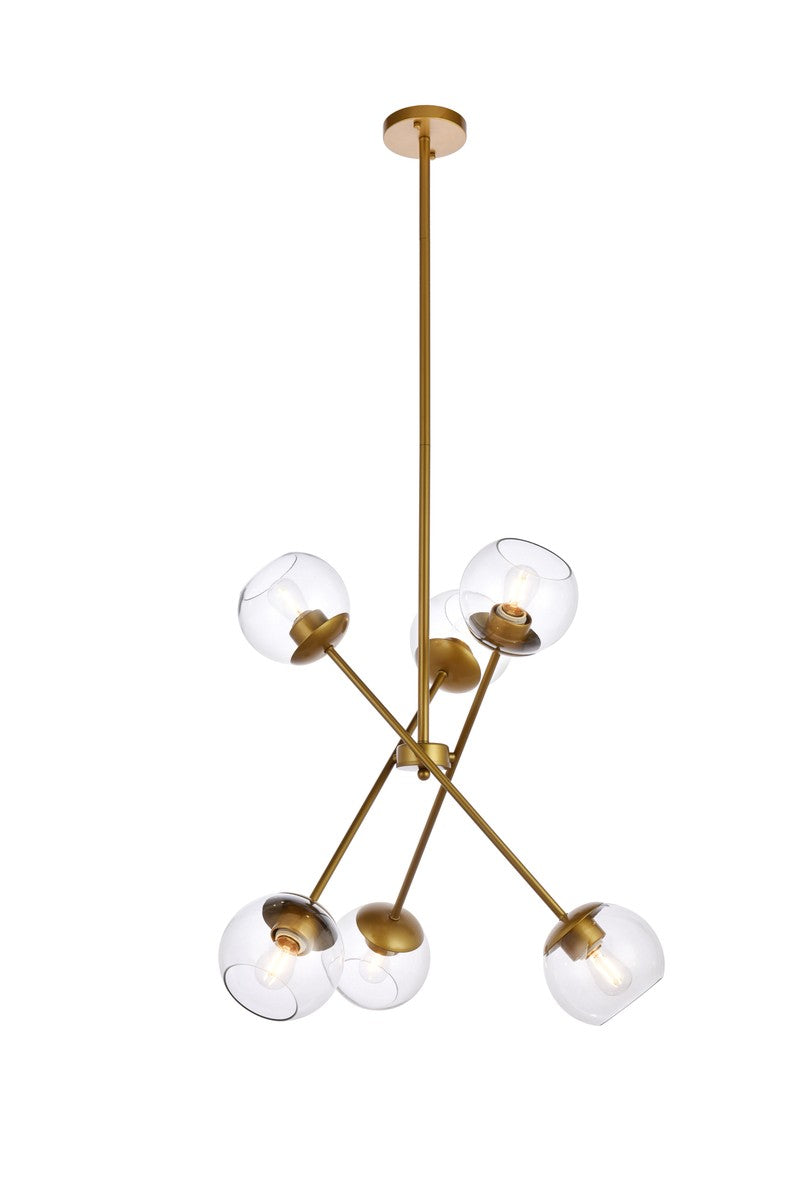 Axl Six Light Pendant in brass - available from The Lighting Shoppe, trusted by Canadian homeowners