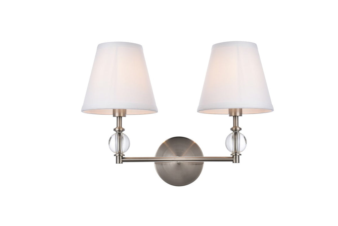 Bethany Two Light Bath in Satin Nickel - available from The Lighting Shoppe, trusted by Canadian homeowners