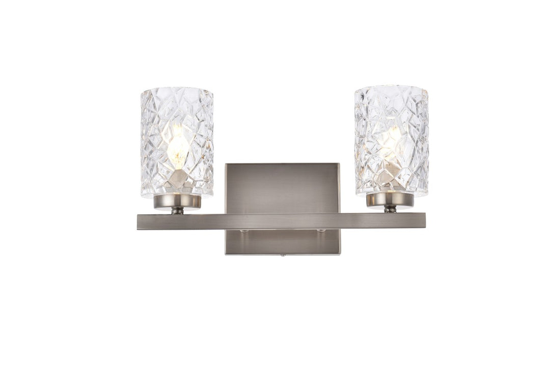 Cassie Two Light Bath in Satin Nickel - available from The Lighting Shoppe, trusted by Canadian homeowners