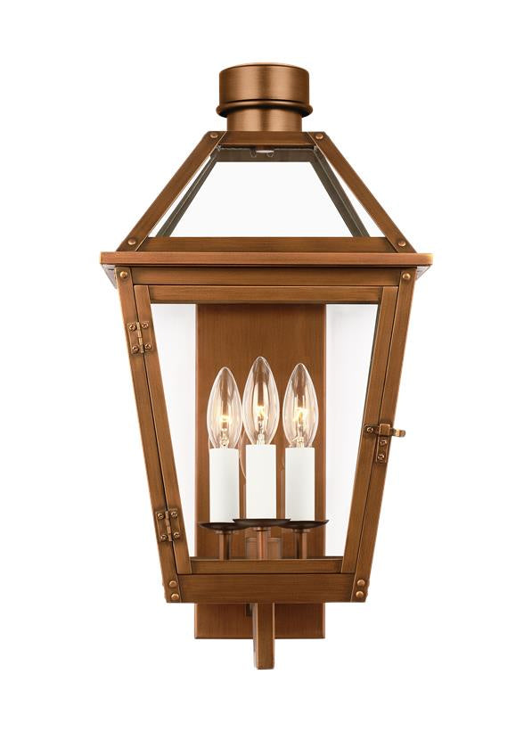 Hyannis Three Light Wall Lantern in Natural Copper - available from The Lighting Shoppe, trusted by Canadian homeowners