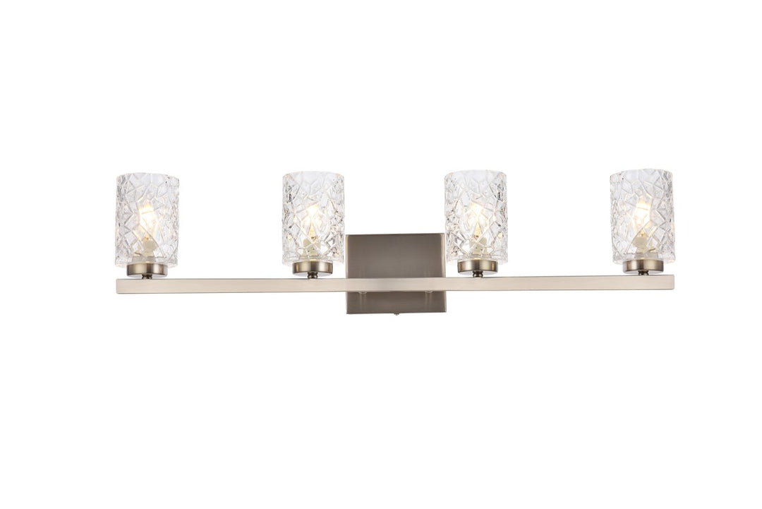 Cassie Four Light Bath in Satin Nickel - available from The Lighting Shoppe, trusted by Canadian homeowners