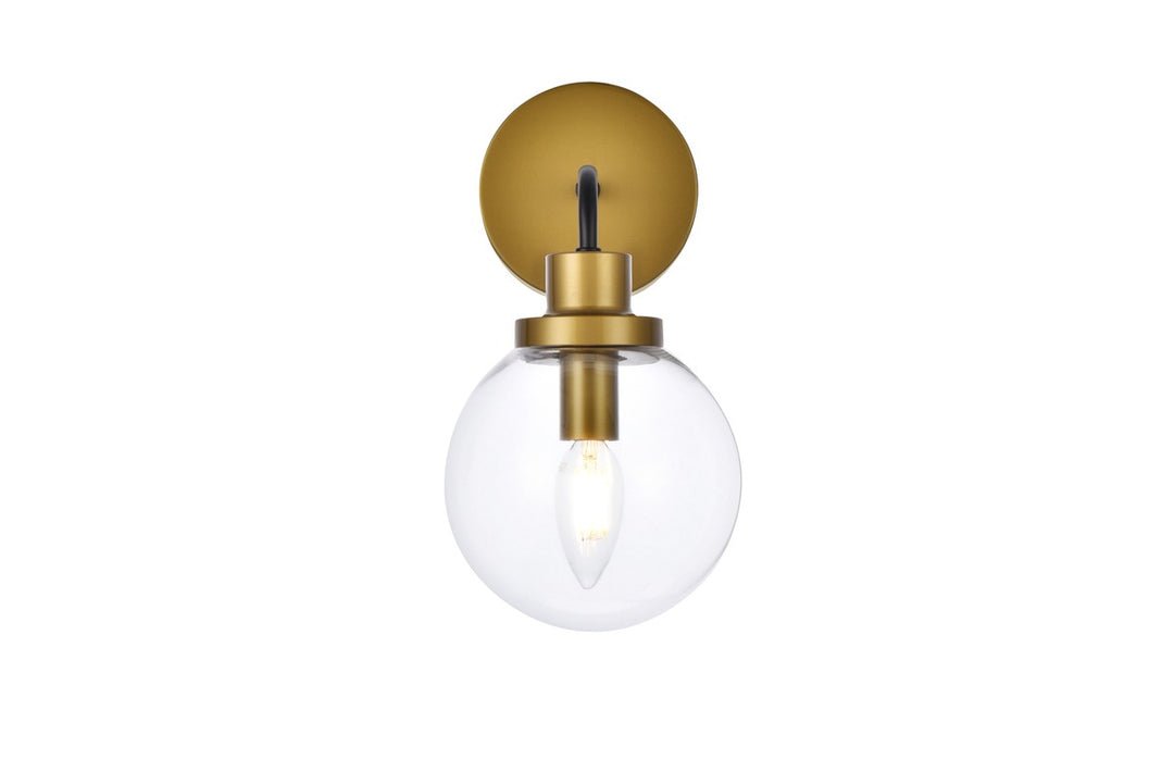 Elegant Lighting - LD7031W8BRB - One Light Bath - Hanson - Black and Brass and Clear Shade