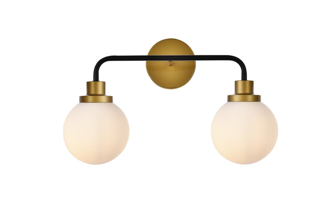 Hanson Two Light Bath in Black and Brass - available from The Lighting Shoppe, trusted by Canadian homeowners
