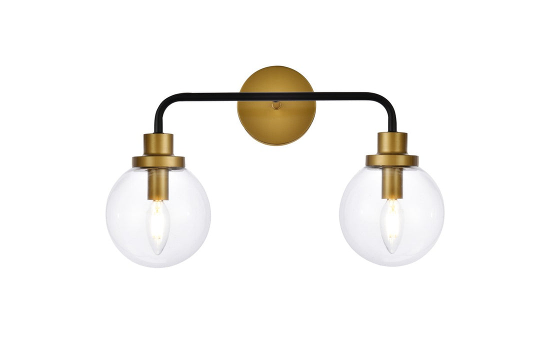 Hanson Two Light Bath in Black and Brass - available from The Lighting Shoppe, trusted by Canadian homeowners