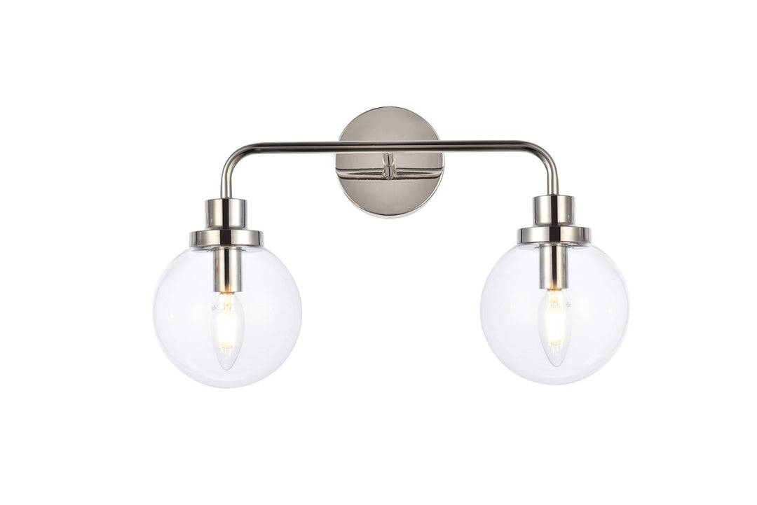 Hanson Two Light Bath in Polished Nickel - available from The Lighting Shoppe, trusted by Canadian homeowners