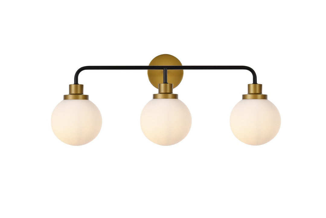 Hanson Three Light Bath in Black and Brass - available from The Lighting Shoppe, trusted by Canadian homeowners