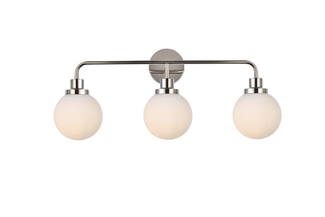Hanson Three Light Bath in Polished Nickel - available from The Lighting Shoppe, trusted by Canadian homeowners