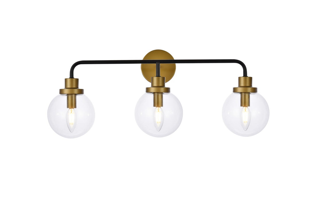 Hanson Three Light Bath in Black and Brass - available from The Lighting Shoppe, trusted by Canadian homeowners