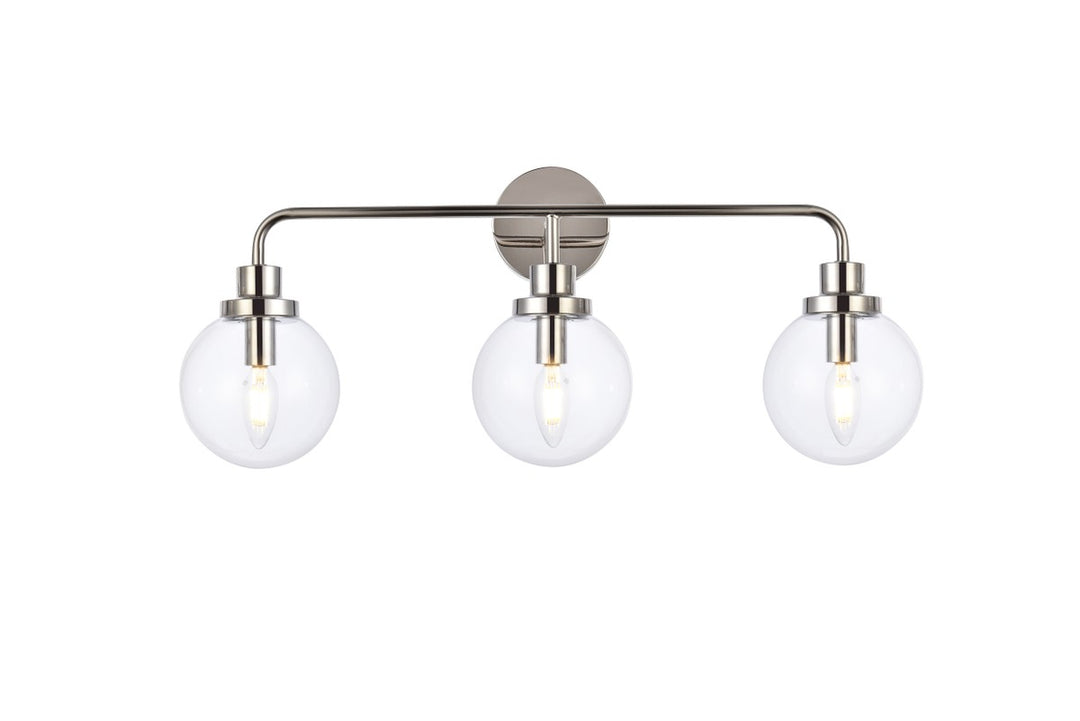 Hanson Three Light Bath in Polished Nickel - available from The Lighting Shoppe, trusted by Canadian homeowners