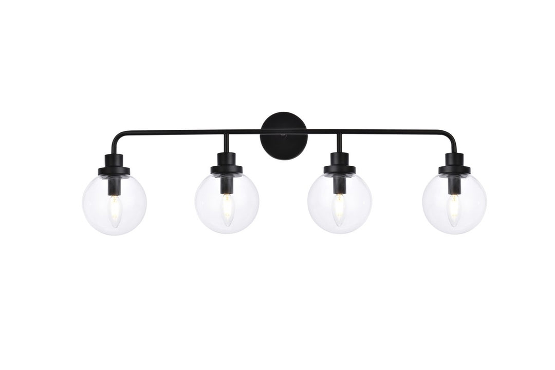 Hanson Four Light Bath in Black - available from The Lighting Shoppe, trusted by Canadian homeowners