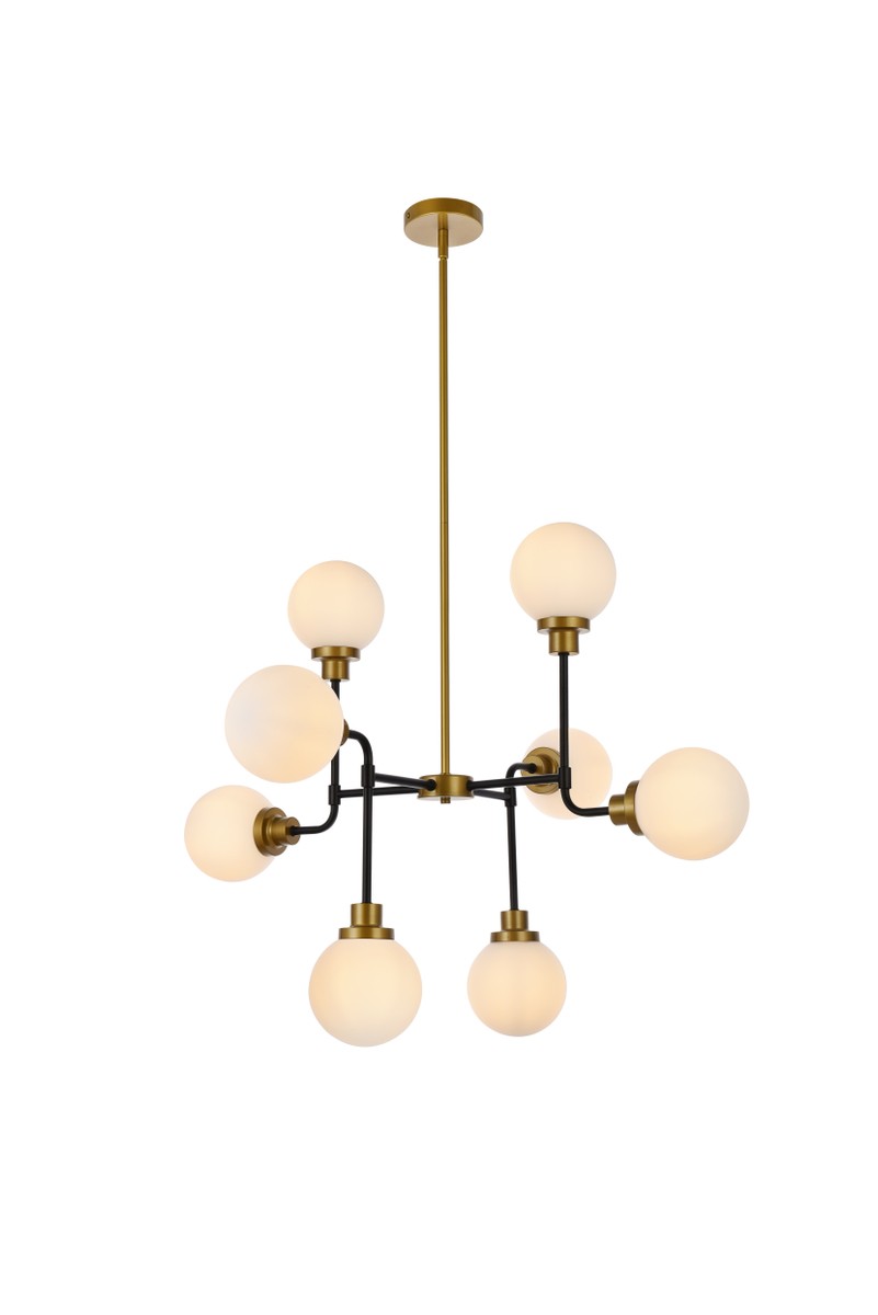 Hanson Eight Light Pendant in Black and Brass - available from The Lighting Shoppe, trusted by Canadian homeowners