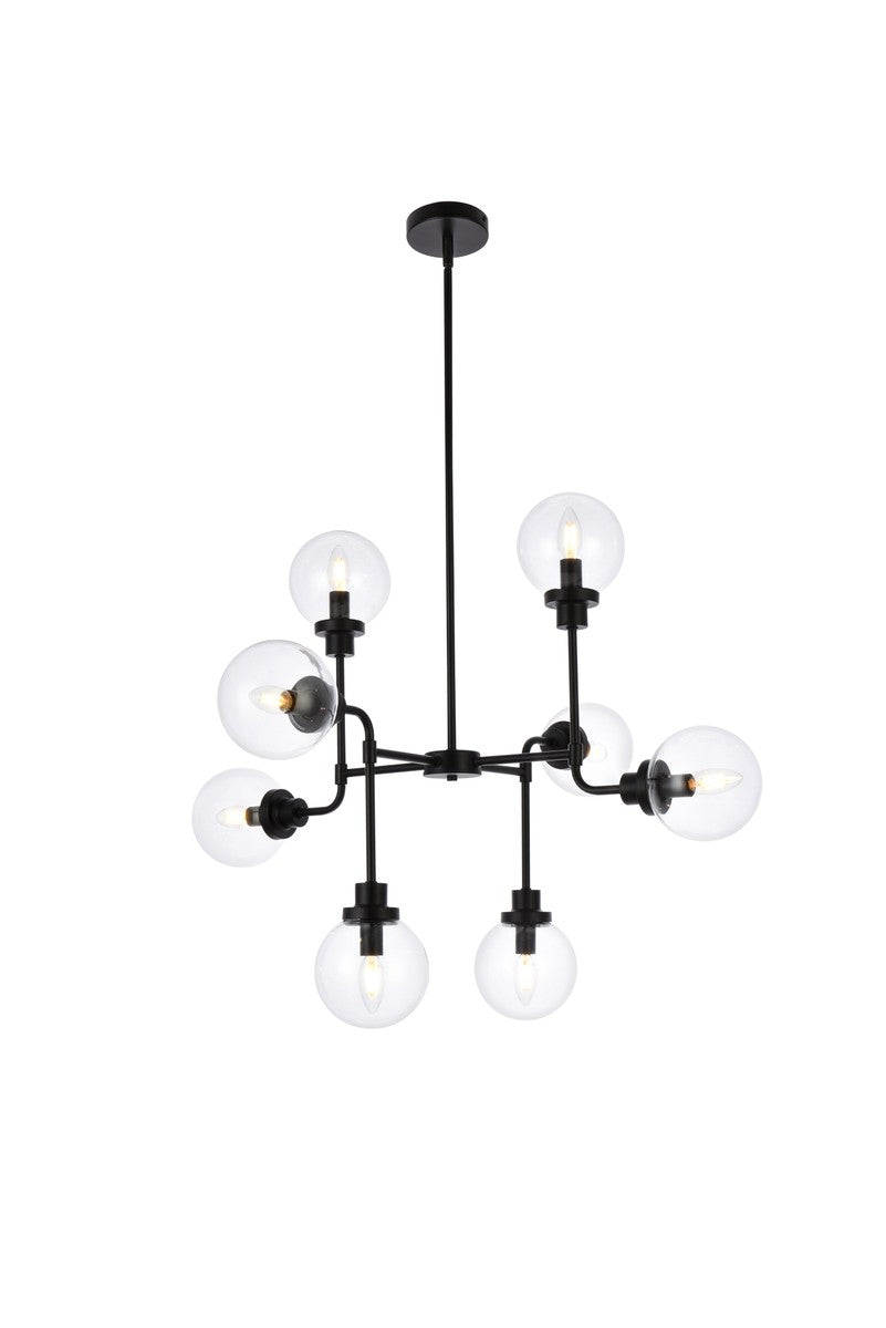 Hanson Eight Light Pendant in Black - available from The Lighting Shoppe, trusted by Canadian homeowners