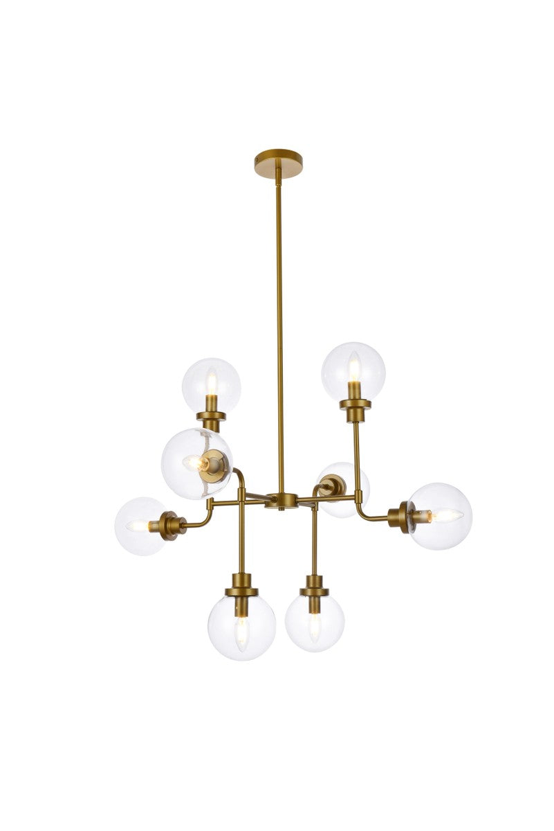 Hanson Eight Light Pendant in Brass - available from The Lighting Shoppe, trusted by Canadian homeowners
