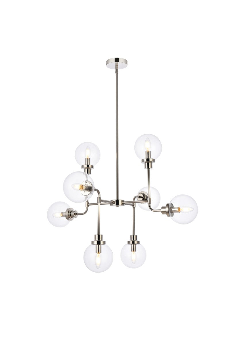 Hanson Eight Light Pendant in Polished Nickel - available from The Lighting Shoppe, trusted by Canadian homeowners