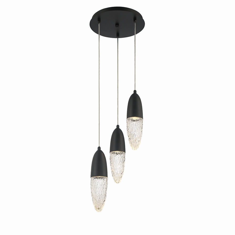 Eurofase Canada - 43858-022 - ECROU-CHD-3LT-12IN-BK-CL - ECROU - Black