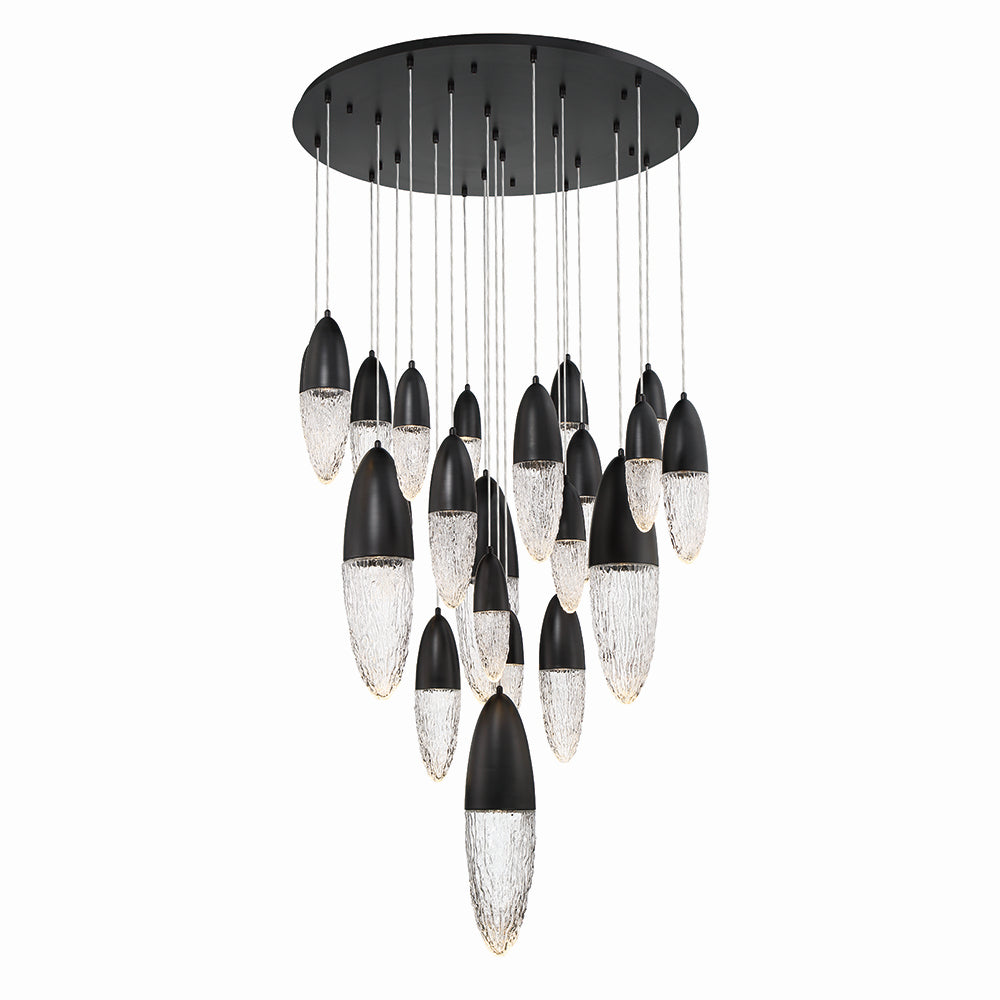 Eurofase Canada - 43860-025 - ECROU-CHD-22LT-40IN-BK-CL - ECROU - Black
