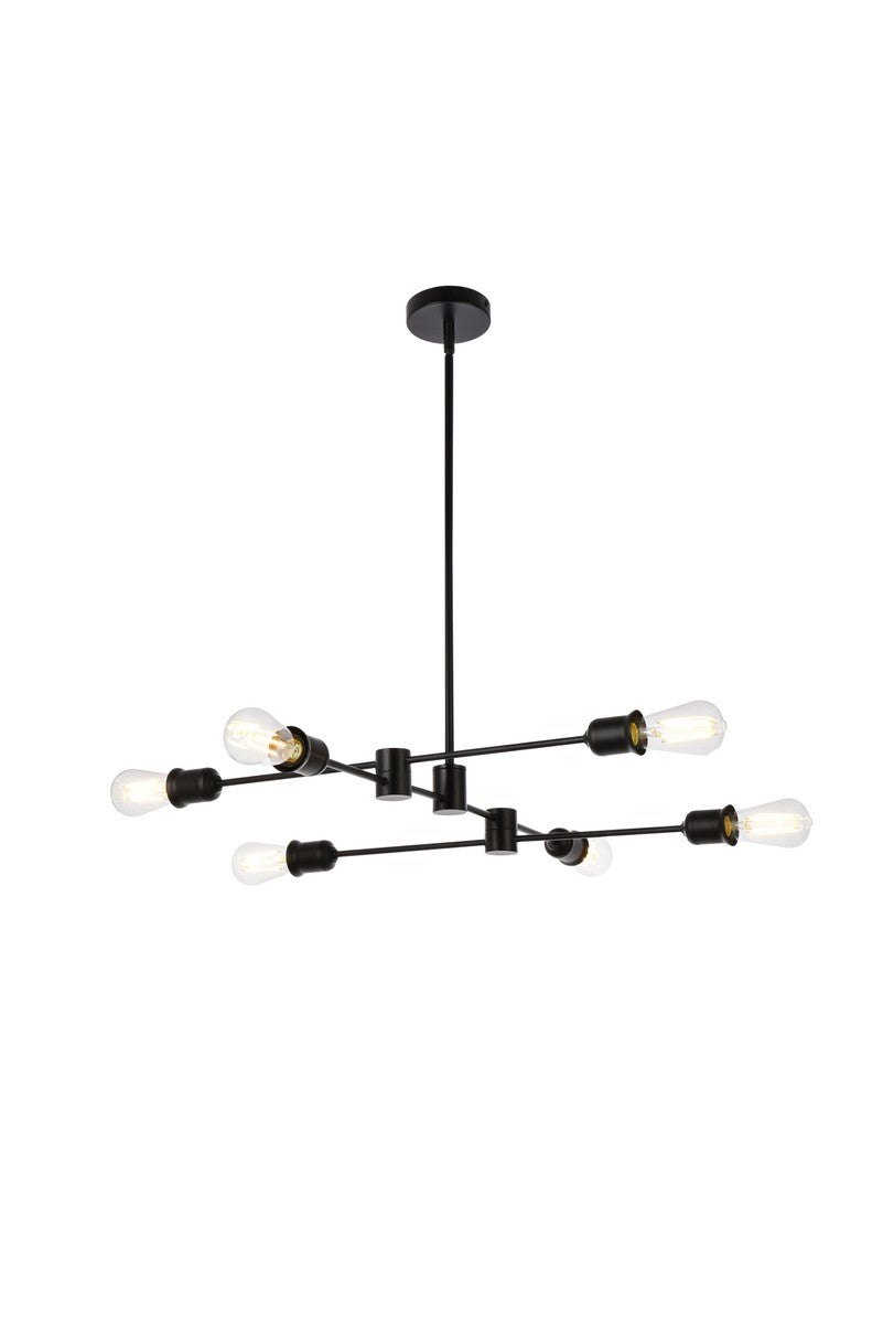Xavier Six Light Pendant in Black - available from The Lighting Shoppe, trusted by Canadian homeowners