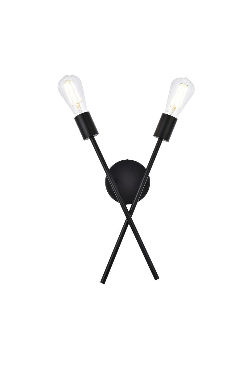 Armin Two Light Wall Sconce in Black - available from The Lighting Shoppe, trusted by Canadian homeowners