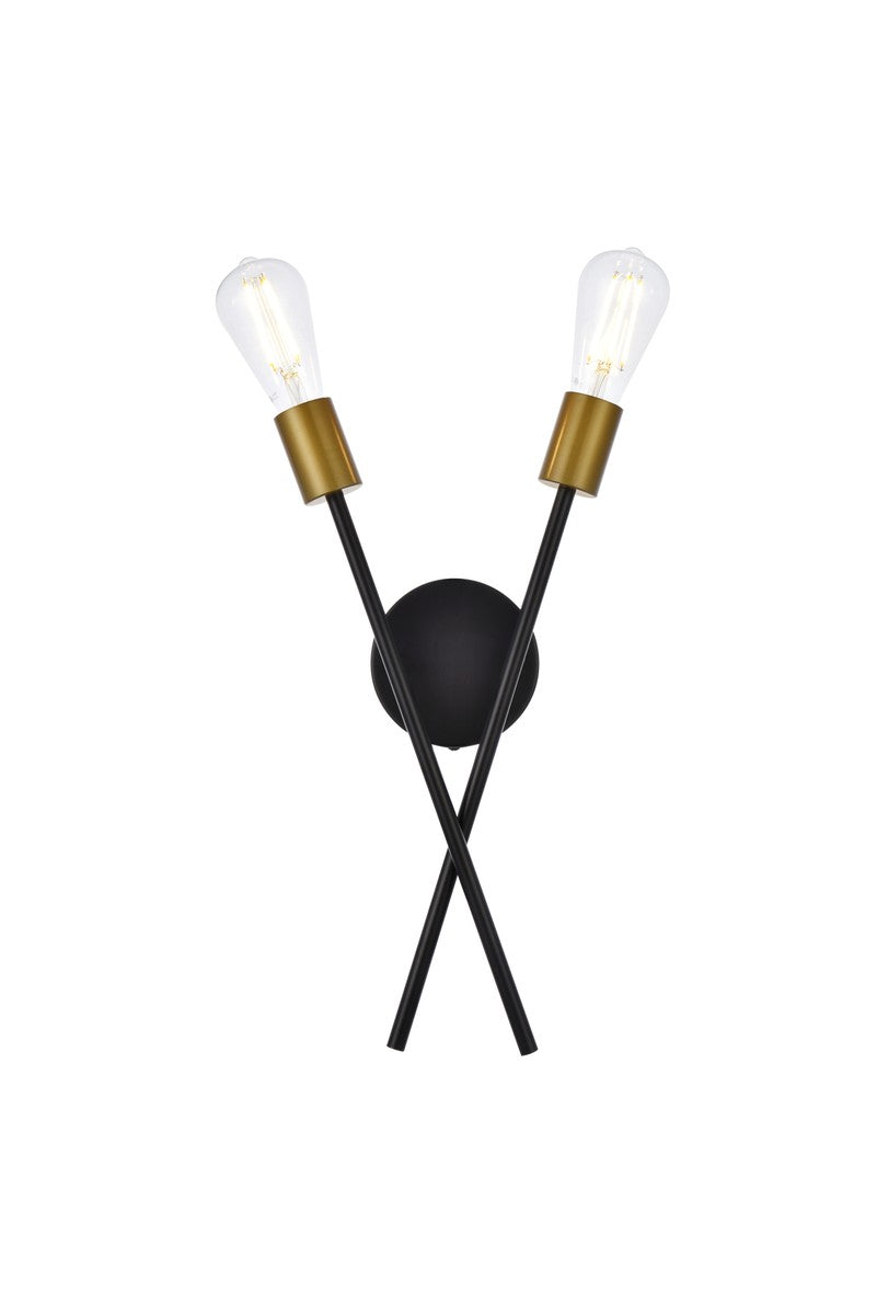 Armin Two Light Wall Sconce in black - available from The Lighting Shoppe, trusted by Canadian homeowners