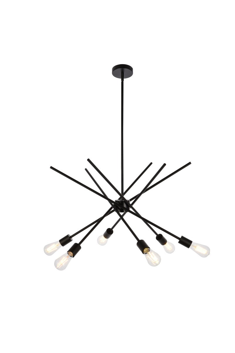 Armin Six Light Pendant in Black - available from The Lighting Shoppe, trusted by Canadian homeowners