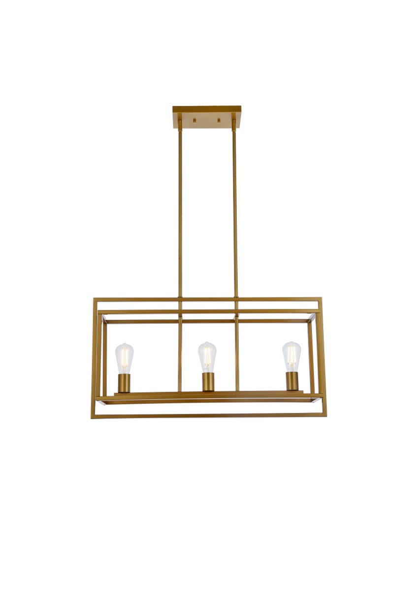 Voir Three Light Pendant in Brass - available from The Lighting Shoppe, trusted by Canadian homeowners