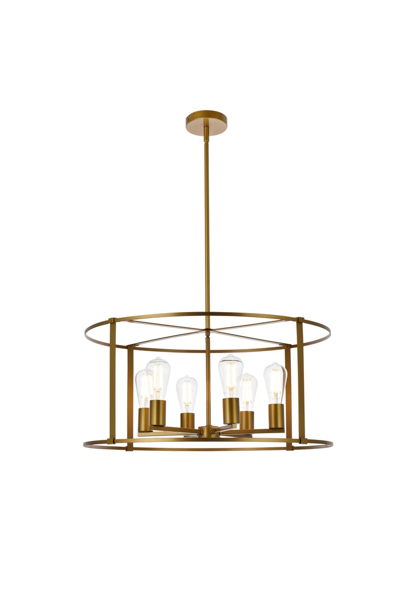 Agnys Six Light Pendant in Brass - available from The Lighting Shoppe, trusted by Canadian homeowners