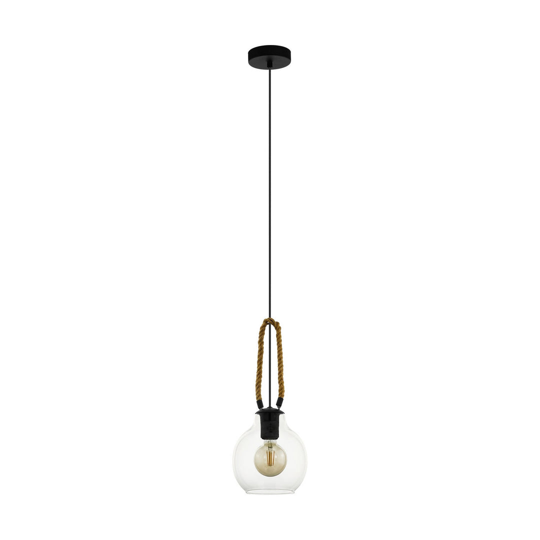 Roding One Light Pendant in Structured Black Eglo Canada