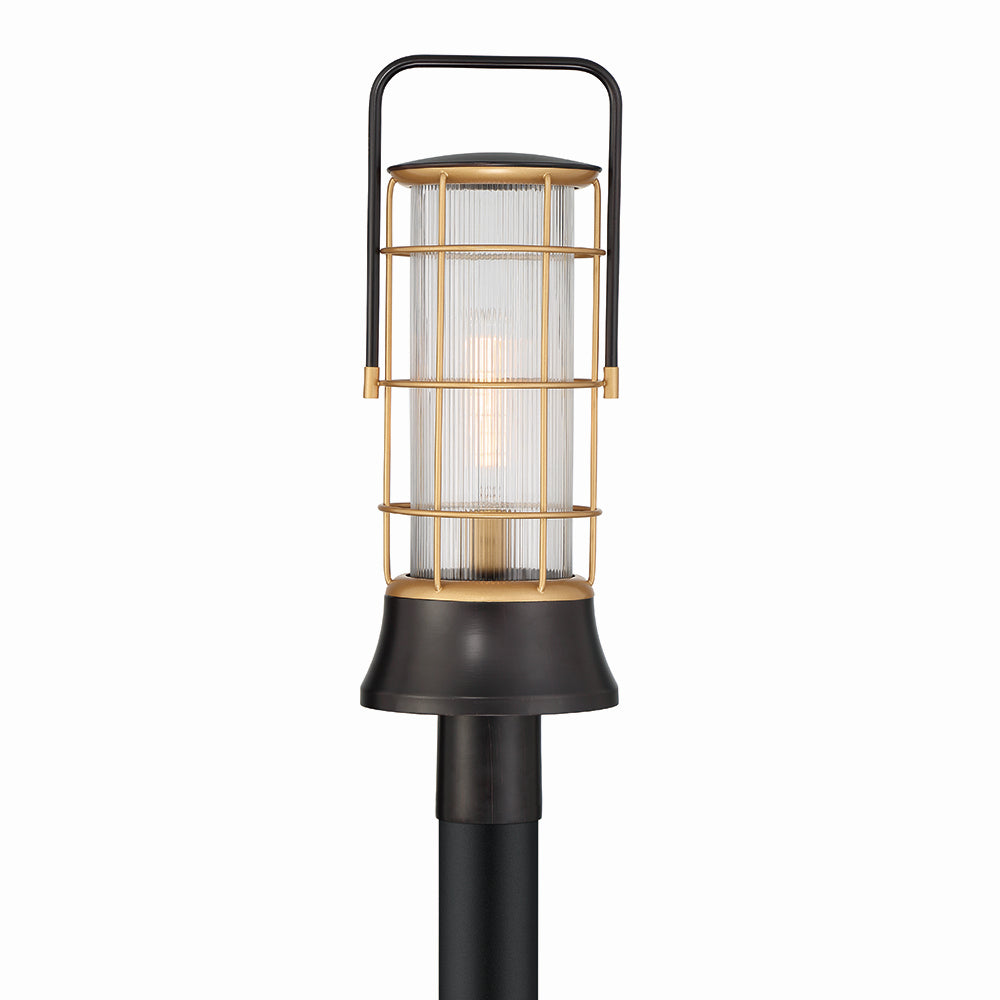 Rivamar One Light Lantern in Gold-Black - available from The Lighting Shoppe, trusted by Canadian homeowners