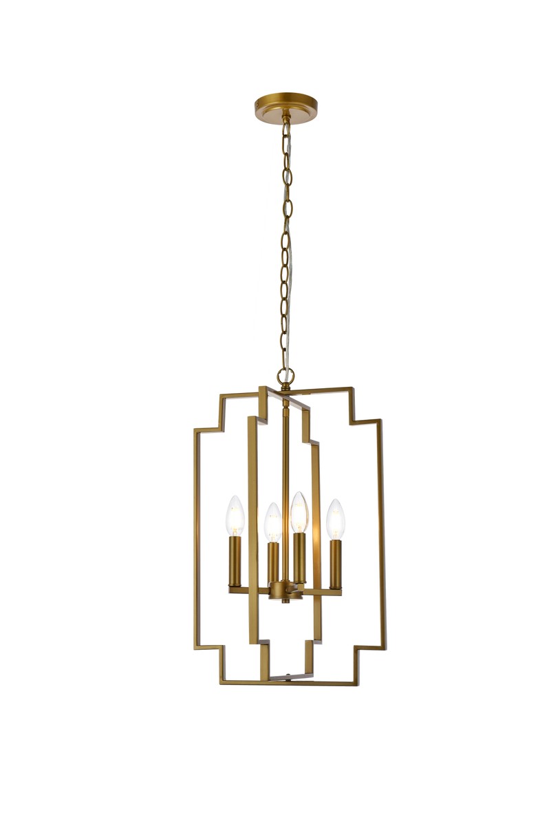 Rosenfeld Four Light Pendant in Brass - available from The Lighting Shoppe, trusted by Canadian homeowners