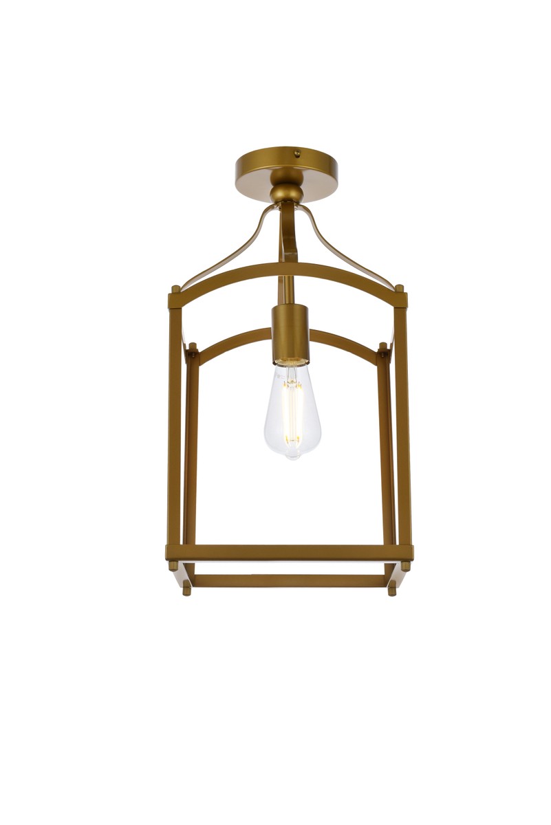 Janet One Light Flush Mount in Brass - available from The Lighting Shoppe, trusted by Canadian homeowners