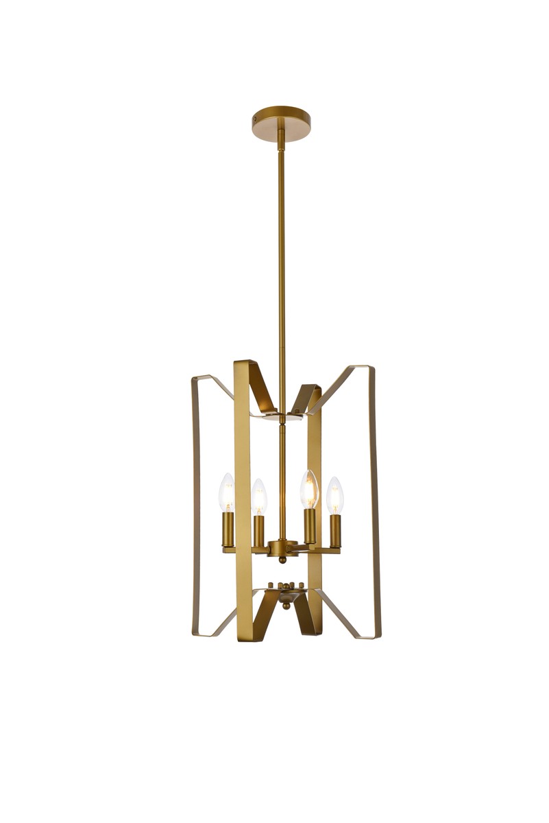 Hoffman Four Light Pendant in Brass - available from The Lighting Shoppe, trusted by Canadian homeowners