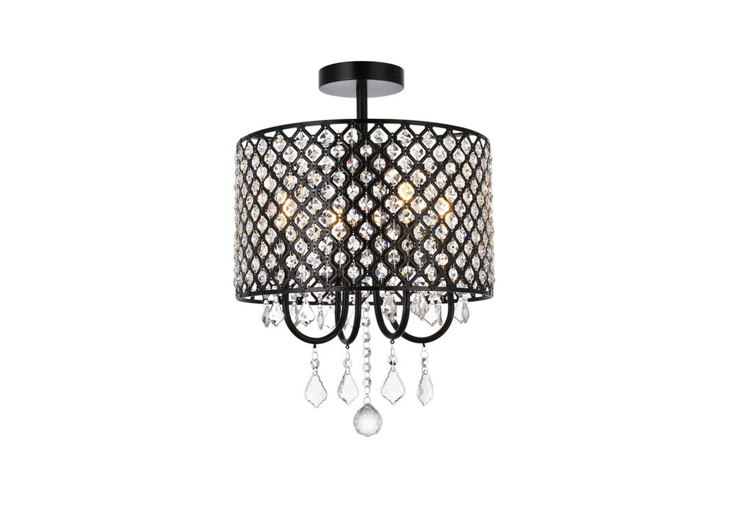 Elise Four Light Flush Mount in black - available from The Lighting Shoppe, trusted by Canadian homeowners